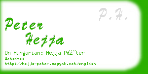 peter hejja business card